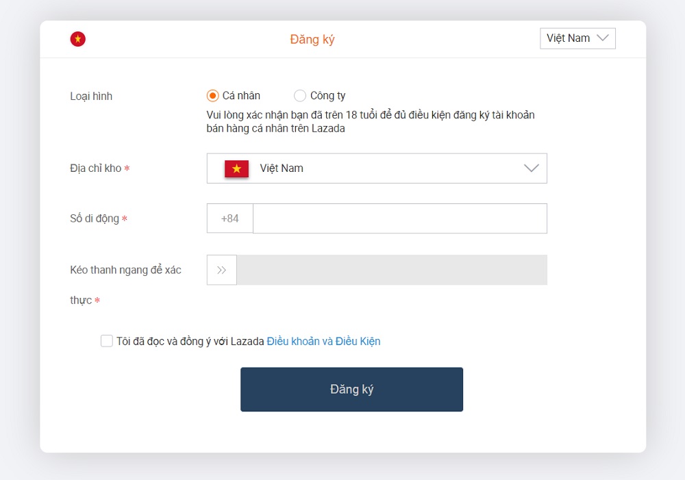 đăng k&yacute; b&aacute;n h&agrave;ng tr&ecirc;n Lazada