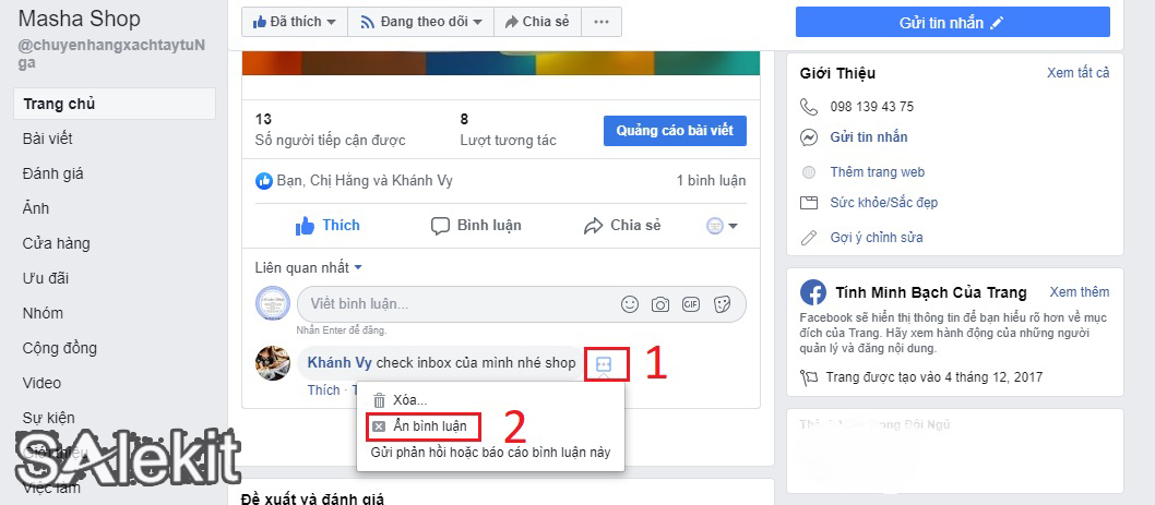 cach an binh luan tren facebook