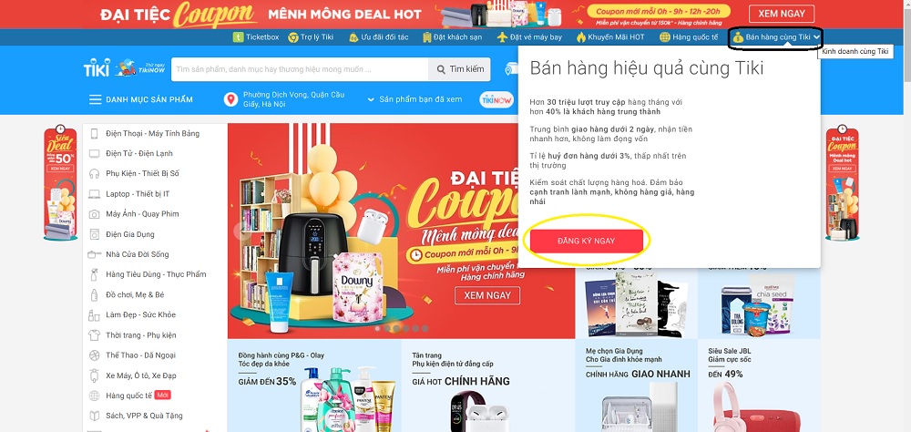 c&aacute;ch b&aacute;n h&agrave;ng tr&ecirc;n Tiki