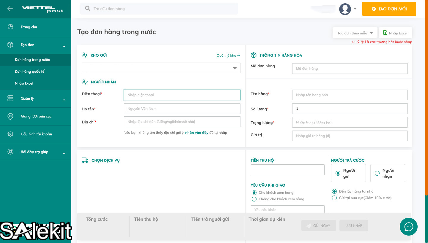 cach gui hang qua viettel post