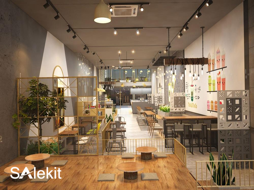 cach trang tri quan tra sua dep