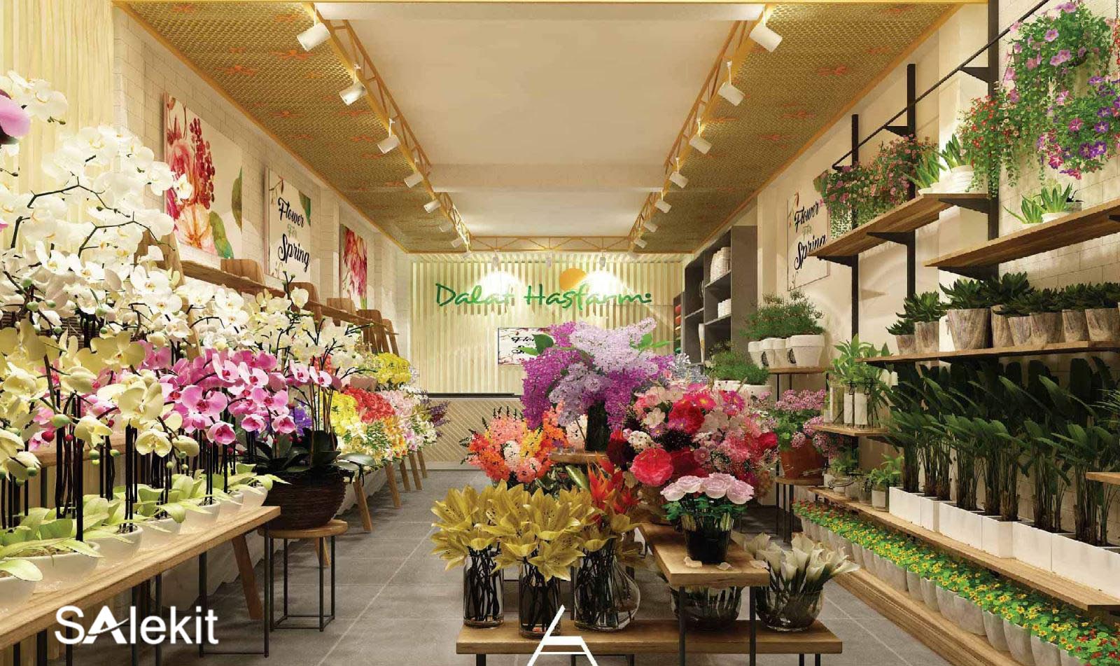 cach trang tri shop hoa tuoi