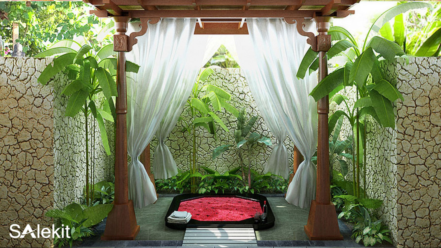 cach trang tri spa tai nha bang cay xanh