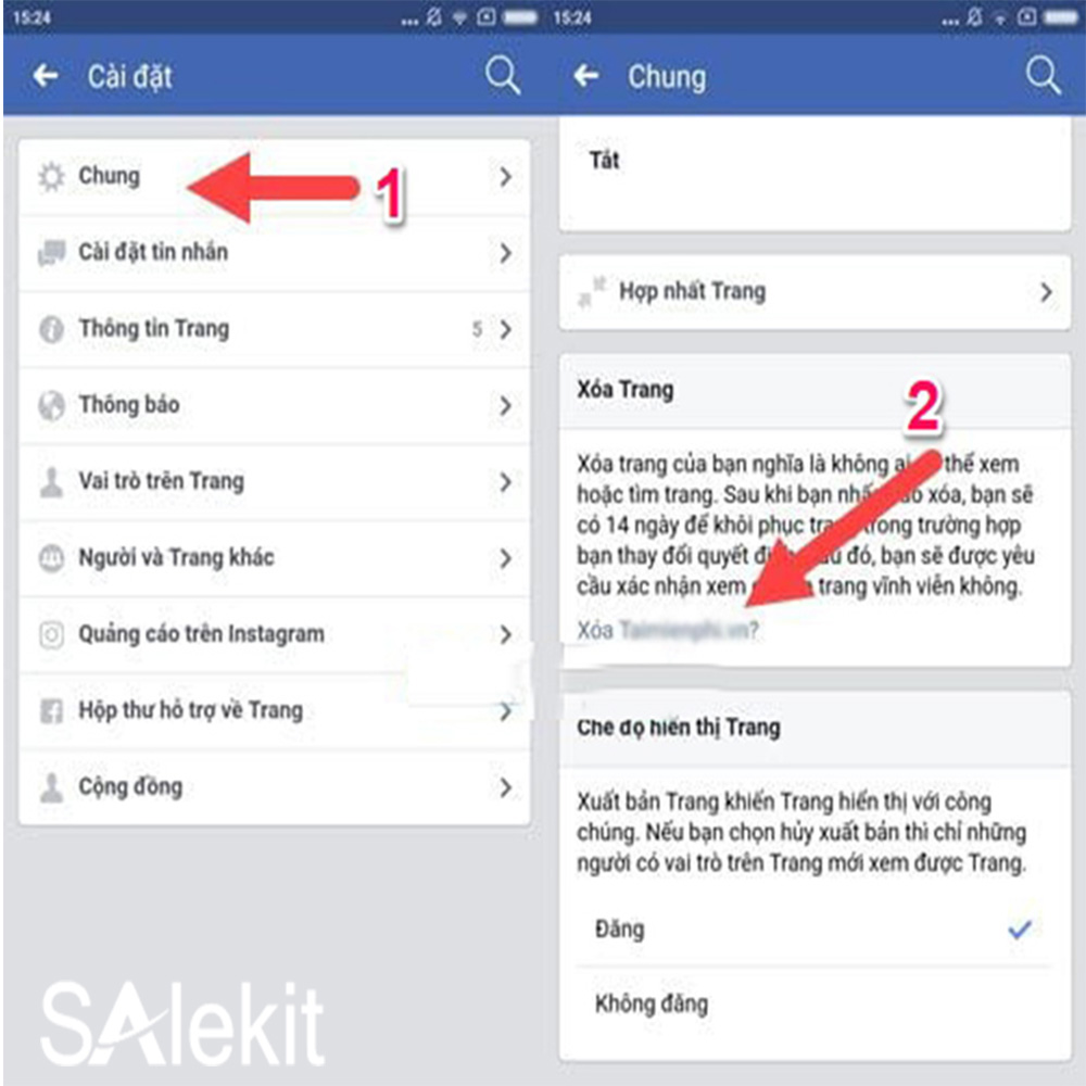 cach xoa fanpage tren facebook