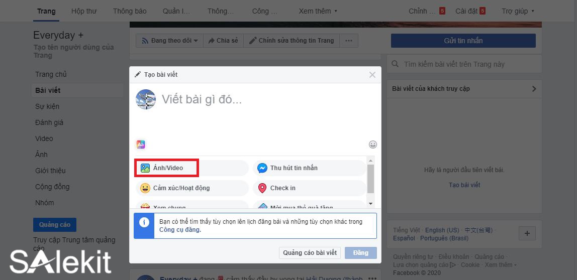 dang anh va video cung luc tren fanpage