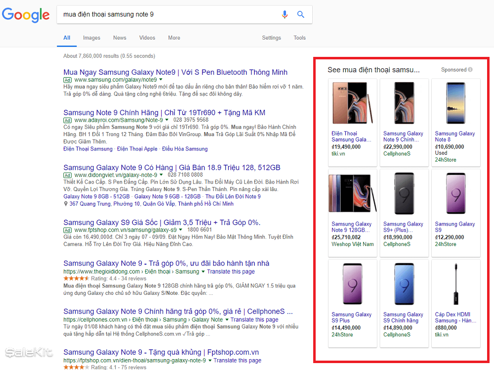 quảng cáo Google Shopping hiệu quả