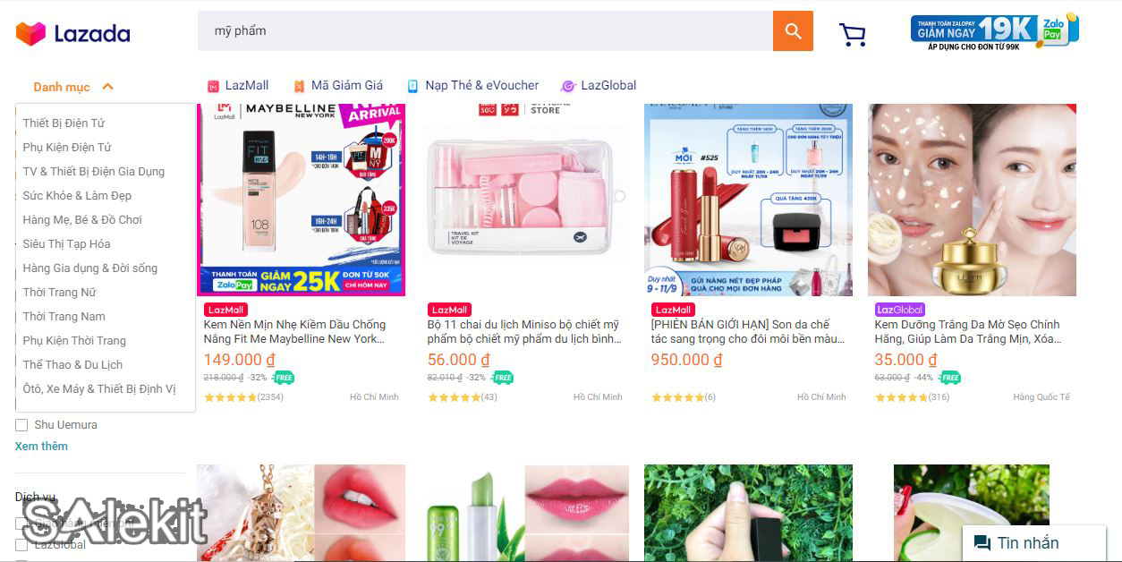 mua my pham tren lazada co dam bao khong