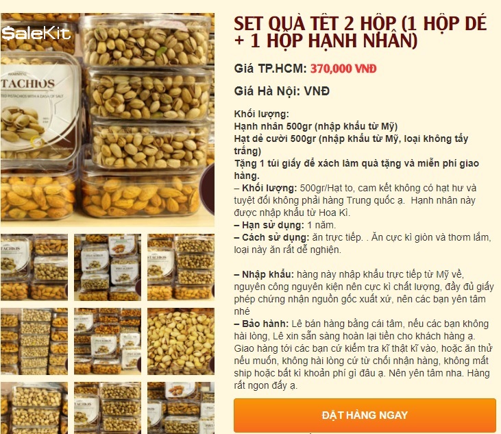 M&ocirc; tả sản phẩm tr&ecirc;n Website