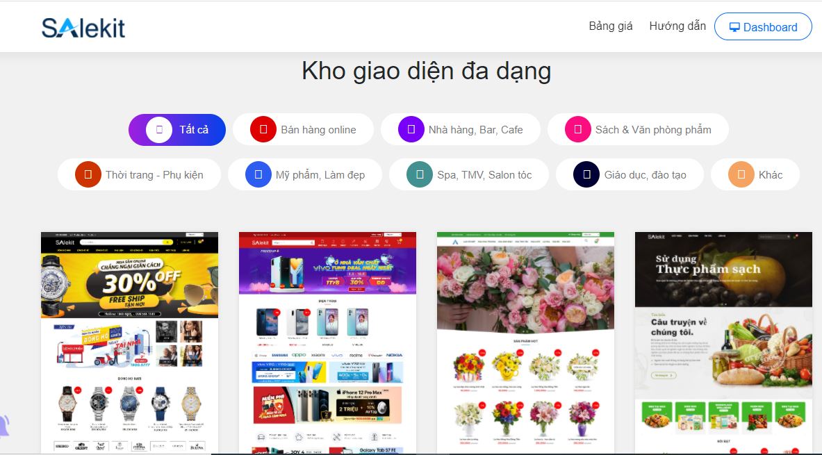 cach tao trang web ban hang