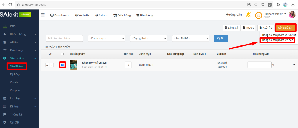 Đồng bộ sản phẩm giữa Shopee v&agrave; 24h7 đơn giản 