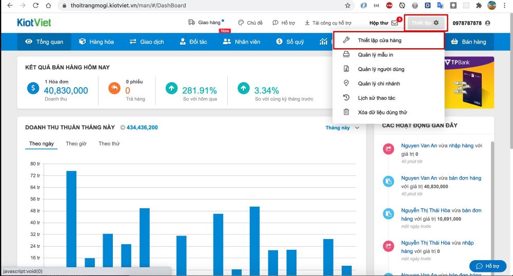 Phần mềm hỗ trợ b&aacute;n h&agrave;ng Kiotviet