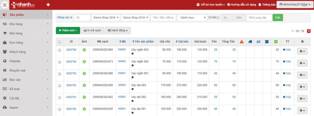 Phần mềm hỗ trợ b&aacute;n h&agrave;ng Nhanh