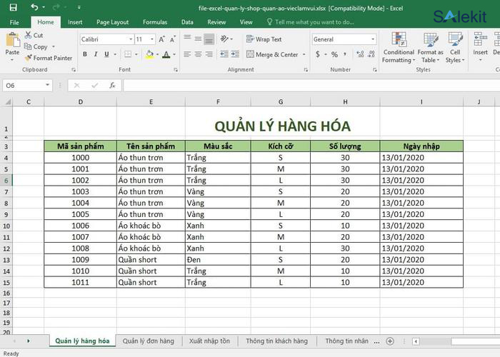 phan mem quan ly ban hang bang excel