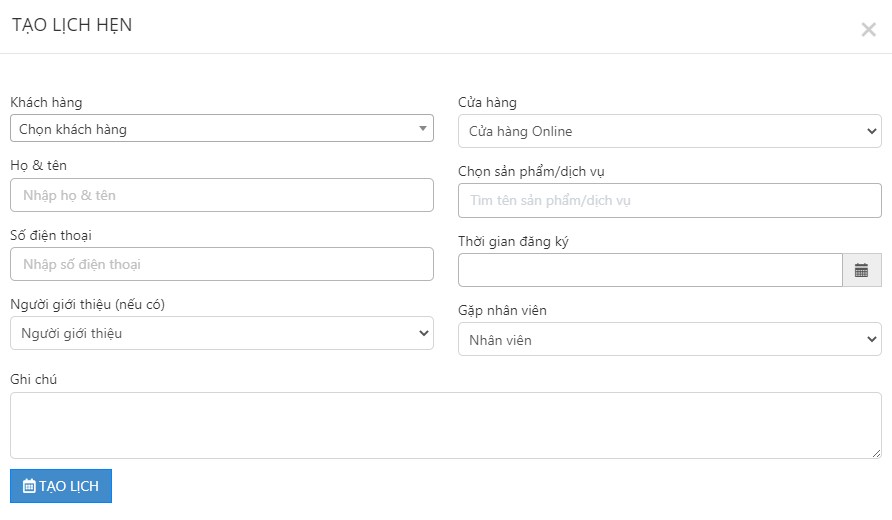 tao va quan ly lich hen