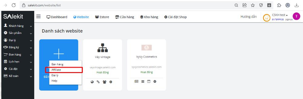 Tạo website Affiliate Marketing tr&ecirc;n 24h7