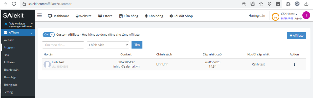 Thanh to&aacute;n hoa hồng ri&ecirc;ng cho Affiliate Marketing