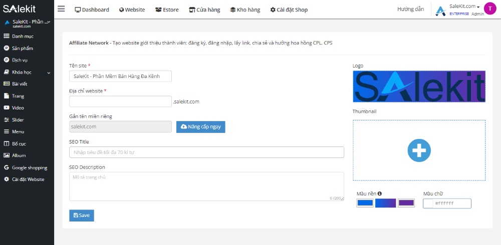 Tự tạo website tiếp thị li&ecirc;n kết tr&ecirc;n 24h7 